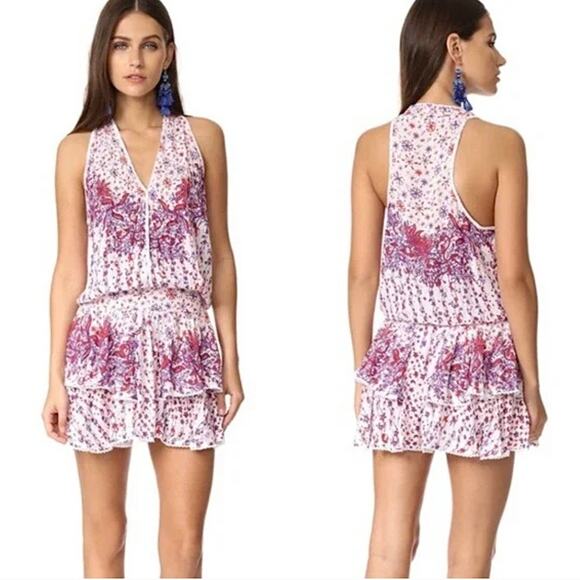 Poupette St. Barth Jolie‎ Sleeveless Tiered Mini Dress - Picture 1 of 10